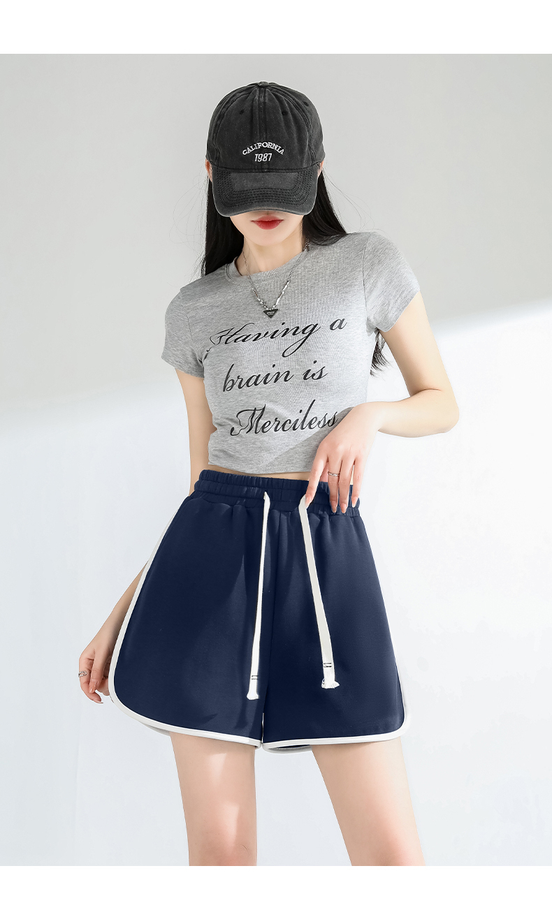 ショートパンツ ラインリボン リラックスショートパンツ