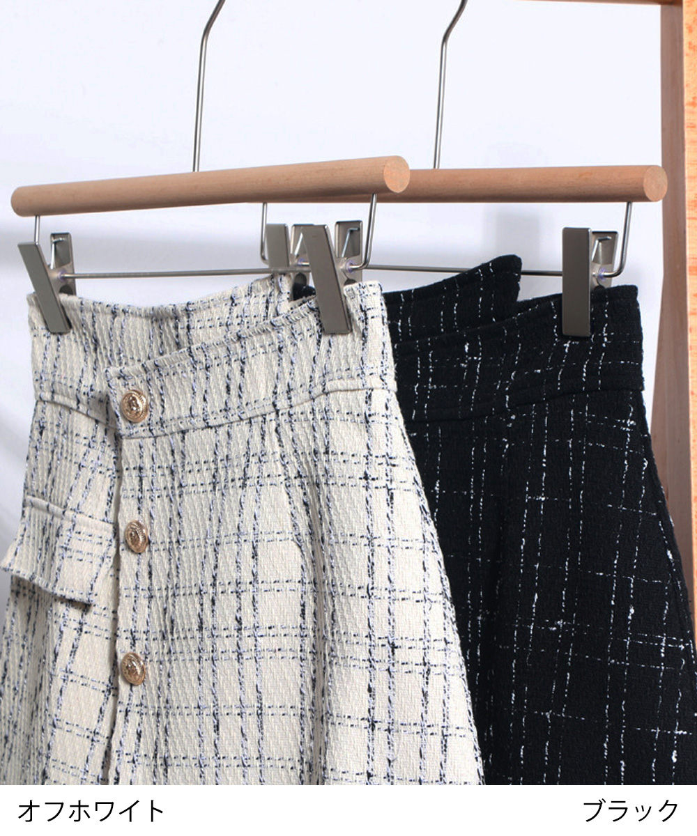 レディース ツイード調巻き風ショートパンツ