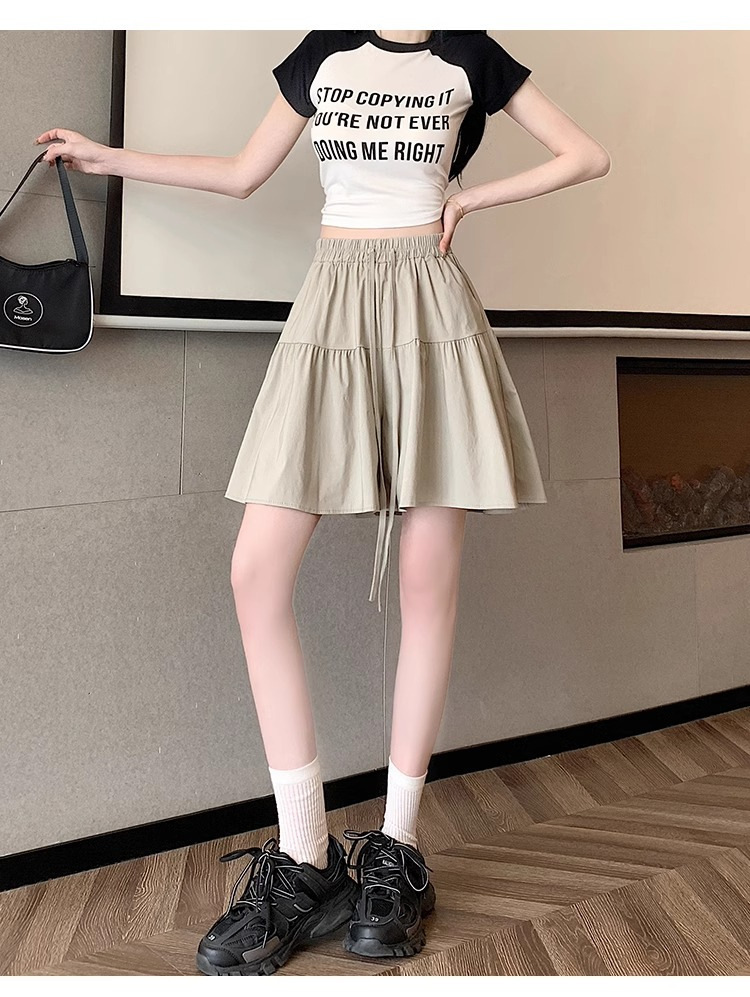 ショートパンツ ティアードフレアショートパンツ