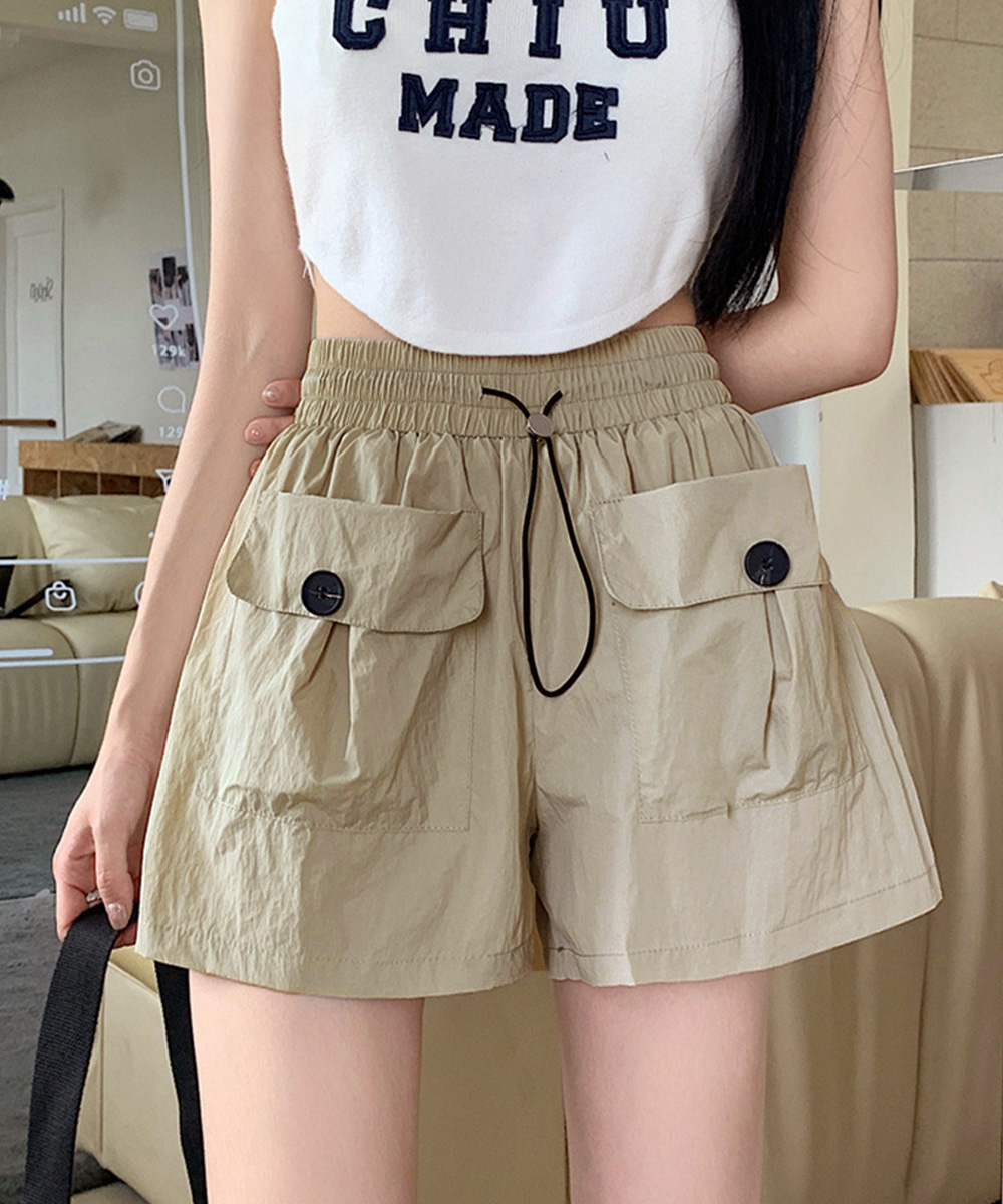 レディース 美脚ポケット付きカーゴショートパンツ 春夏