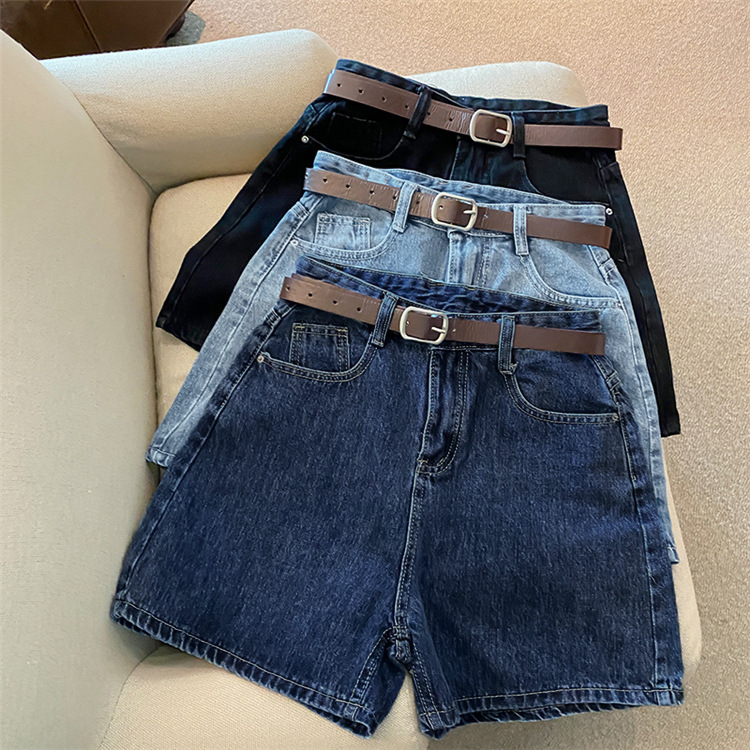 ゆるふわベルト付きデニムショートパンツ