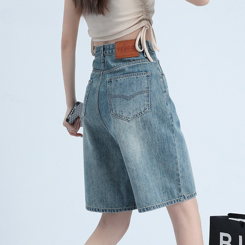 ゆったりデニムバギーショートパンツ