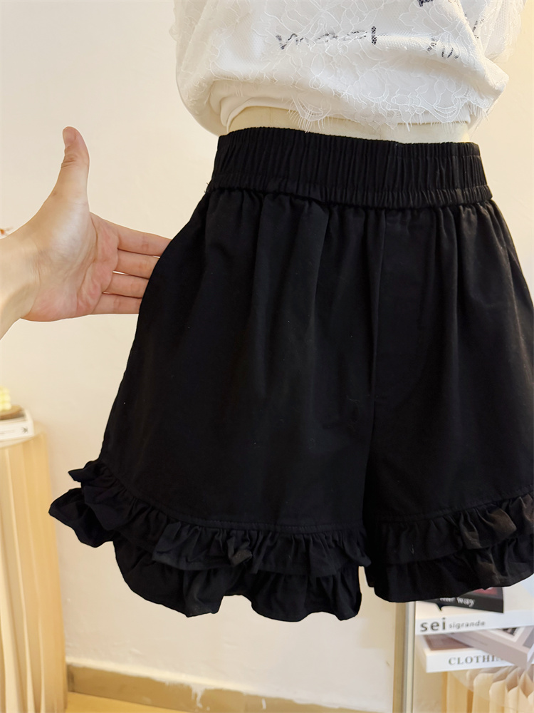 ショートパンツ フリルヘム リラックスショートパンツ