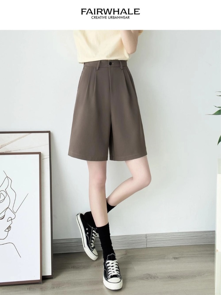 ショートパンツ タックデザイン ワイドショートパンツ