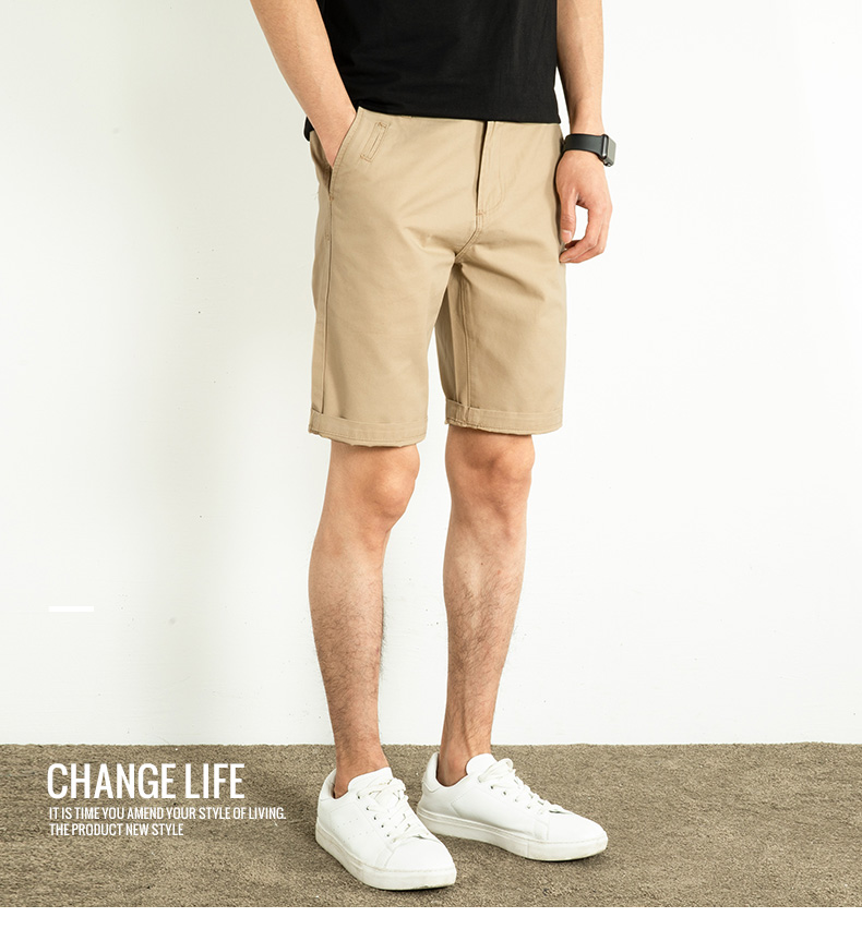ショートパンツ 上質綿麻混紡チノショートパンツ