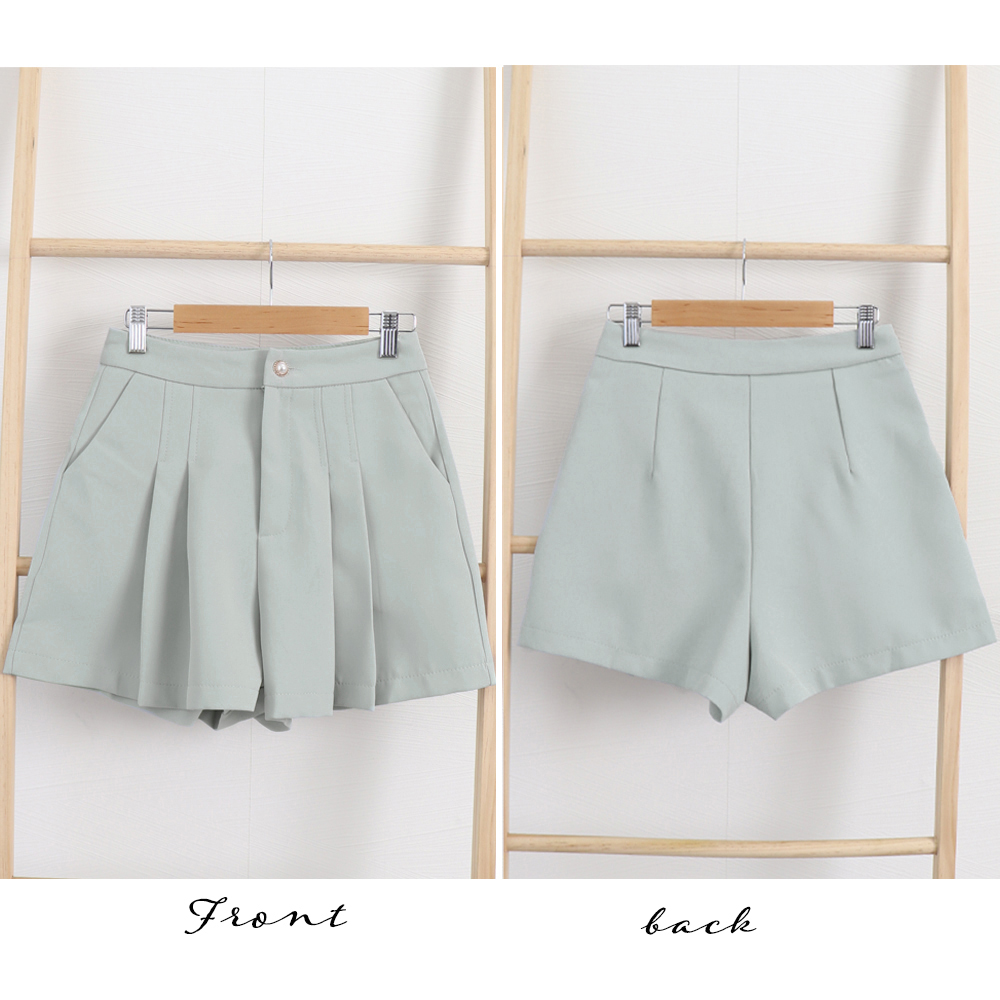 ショートパンツ レディース タック入り プリーツキュロットパンツ