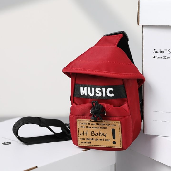 ショルダーバッグメンズ 音楽テーマ コンパクト斜め掛けバッグ