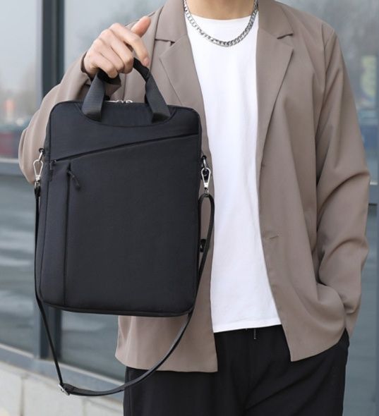 メンズショルダーバッグ 男性向け縦型 手提げ兼用通勤鞄