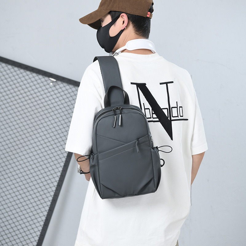 メンズショルダーバッグ グレー ナイロン ワンショルダー ボディバッグ メンズ