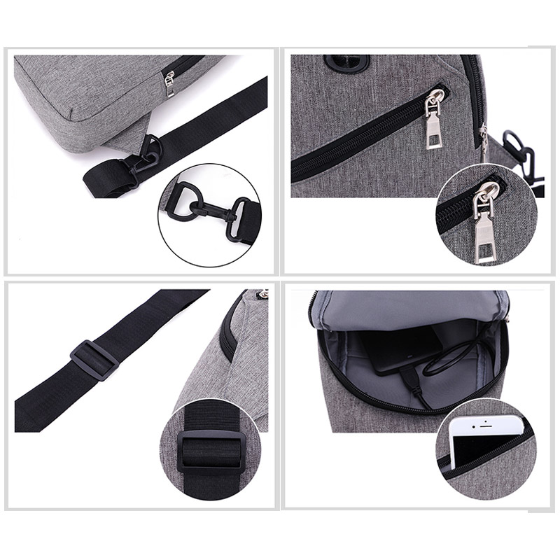 メンズショルダーバッグ スマホ充電機能付きメンズボディバッグ肩掛けワンショルダー