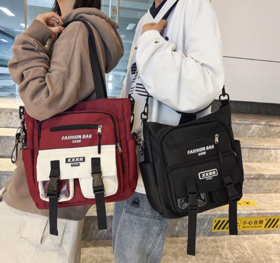 メンズショルダーバッグ 多機能ポケット付き帆布ショルダーバッグ斜めがけ男女兼用