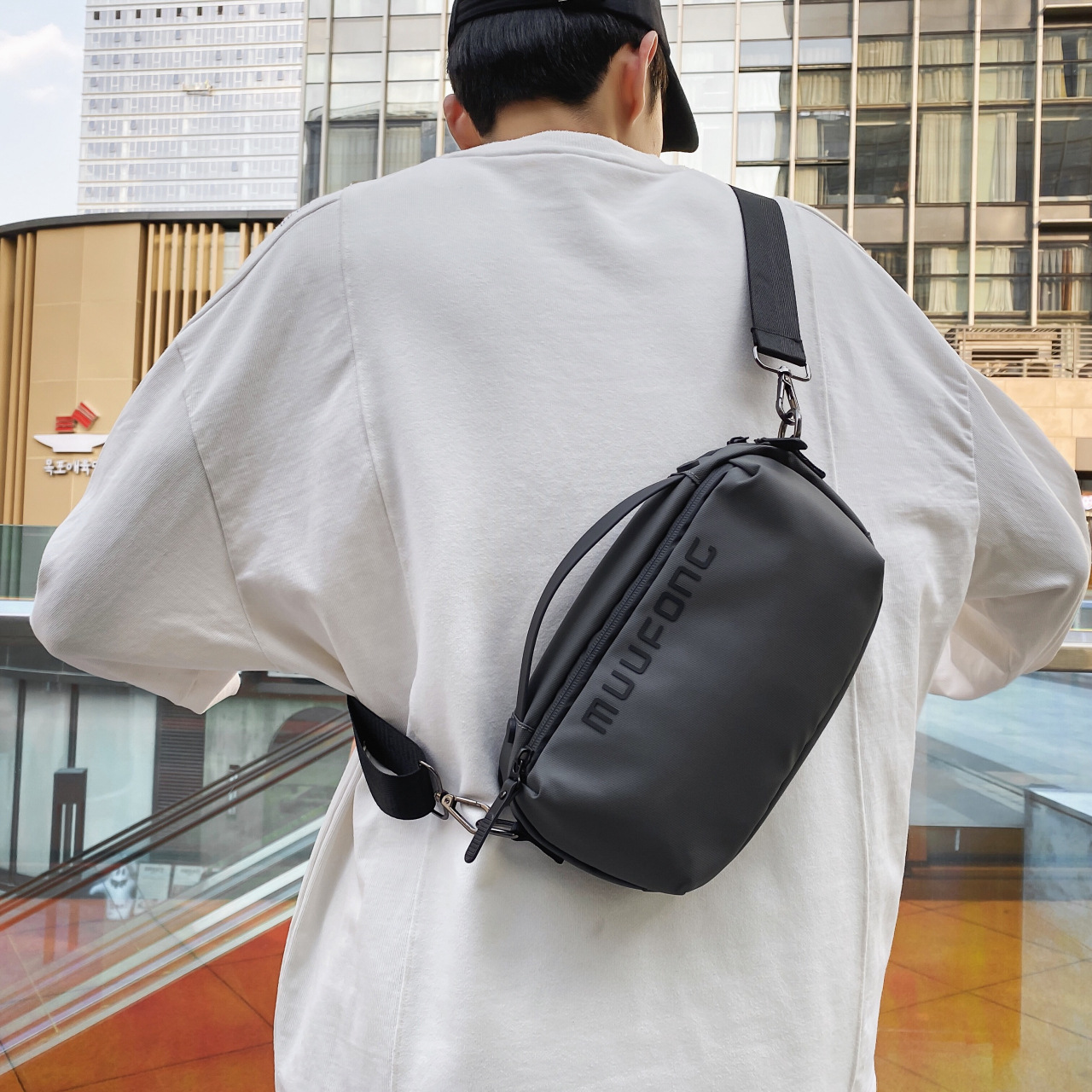 メンズショルダーバッグ メンズ ボディバッグ 黒 ワンショルダー 肩掛け ストリート