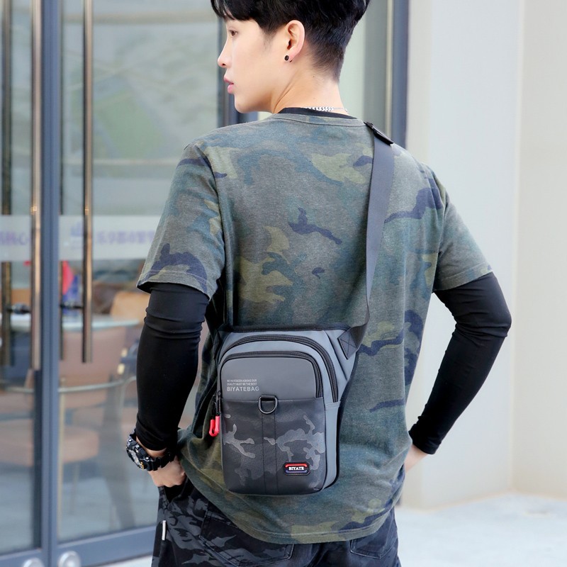メンズショルダーバッグ メンズ迷彩柄ミニショルダーバッグ多ポケット斜めがけ