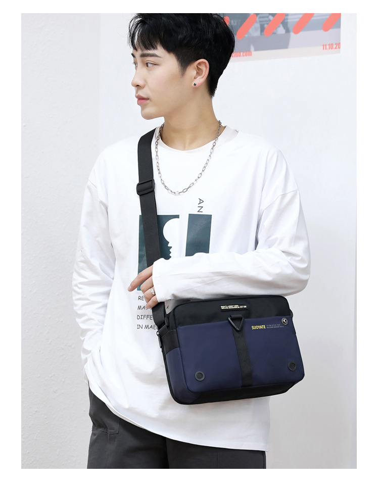 メンズショルダーバッグ 防水機能付きメッセンジャーバッグ オンオフ兼用