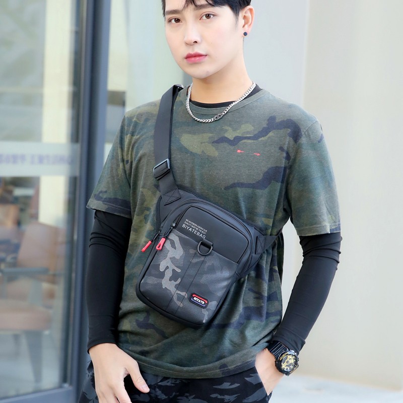 メンズショルダーバッグ メンズ迷彩柄ミニショルダーバッグ多ポケット斜めがけ