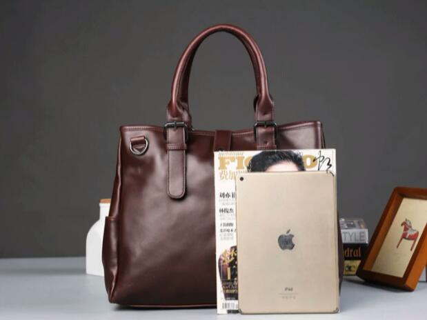 メンズショルダーバッグ 大きめ合成革製ショルダーバッグ手提げ鞄