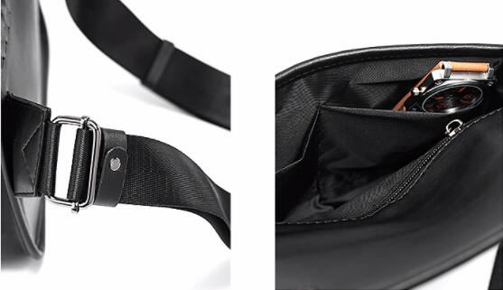 編み込み模様のメンズショルダーバッグ合皮斜めがけ