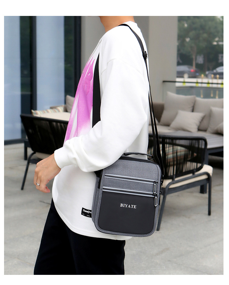 メンズショルダーバッグ メンズ撥水ミニショルダーバッグ斜めがけ小さめ黒