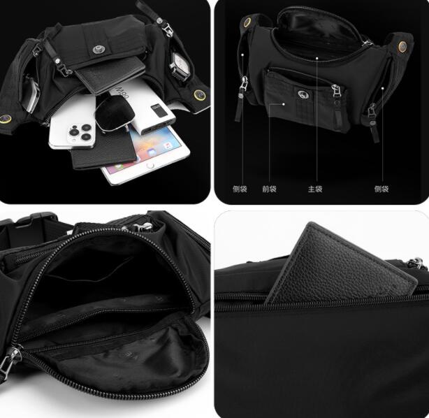 メンズショルダーバッグ スマホ多機能ウエストポーチ斜めがけショルダーバッグ