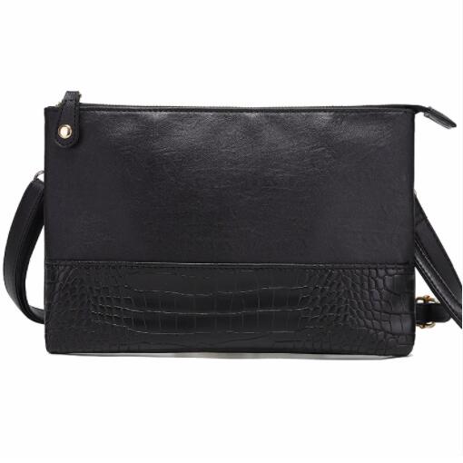 メンズショルダーバッグ 大きめ斜めがけショルダーバッグ合成皮革クロコ型押し