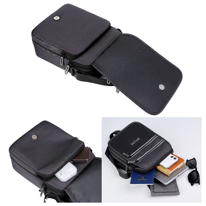 メンズショルダーバッグ メンズ撥水ミニショルダーバッグ斜めがけ小さめ黒