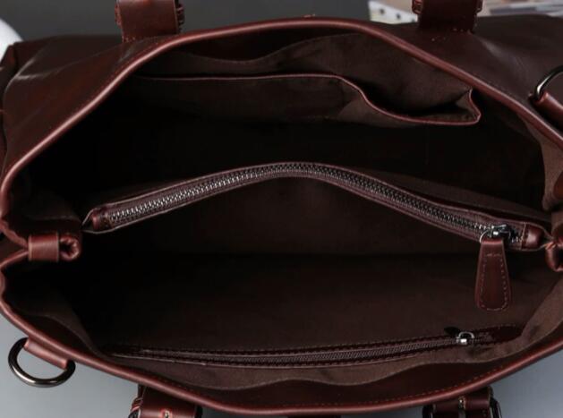 メンズショルダーバッグ 大きめ合成革製ショルダーバッグ手提げ鞄