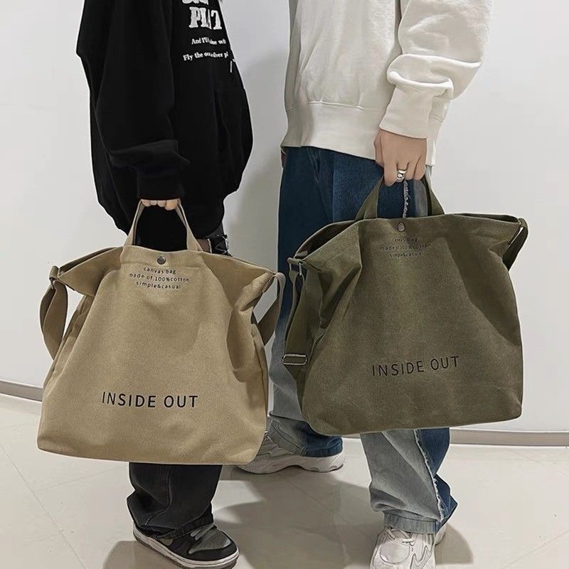 ショルダーバッグメンズ シンプル日常使い帆布ショルダーバッグ