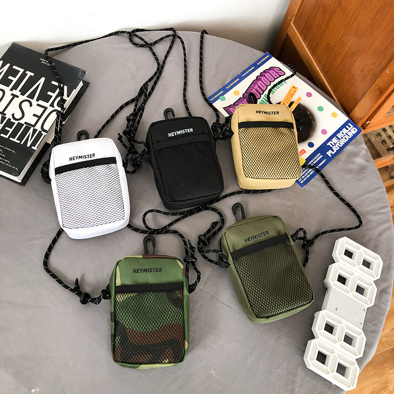 ショルダーバッグメンズ メッシュポケット縦型ミニショルダー