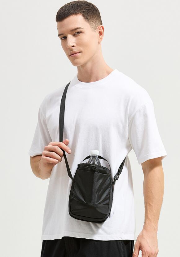 メンズショルダーバッグ 男性用巾着型ショルダーバッグ 斜めがけ 小物収納 スマホ