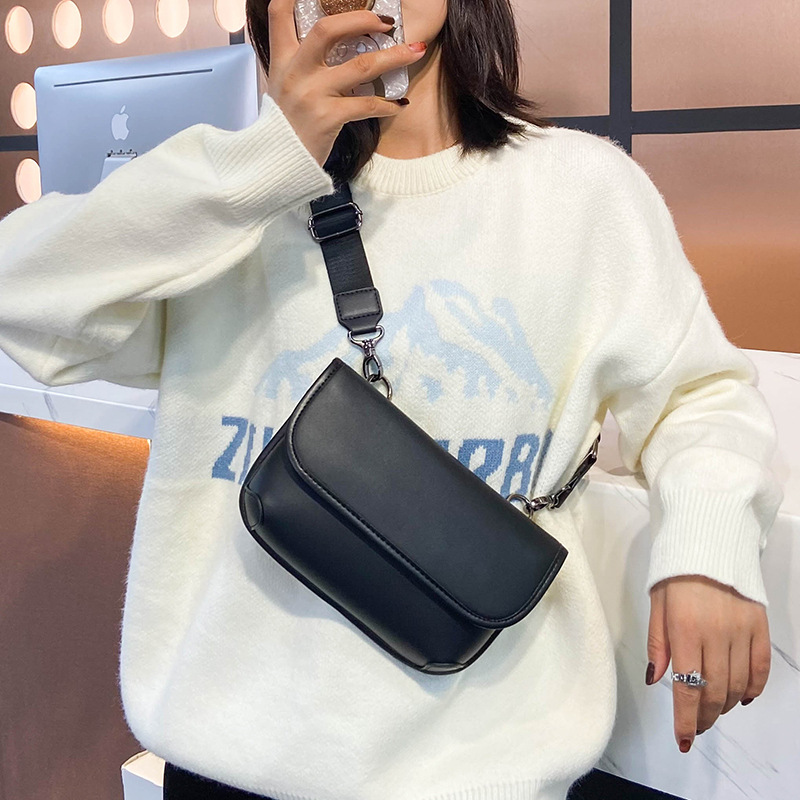 メンズショルダーバッグ シンプルデザイン合皮ミニショルダーバッグ