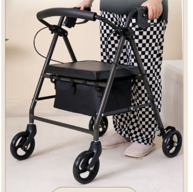 シルバーカー 座面付き軽量四輪シルバーカー収納袋付き