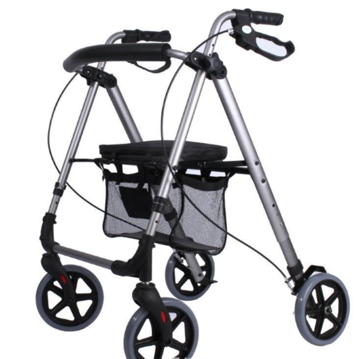 シルバーカー 軽量四輪折りたたみ式座面付歩行補助車