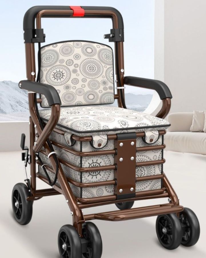 シルバーカー 高耐重四輪折畳式座れるシルバーカー