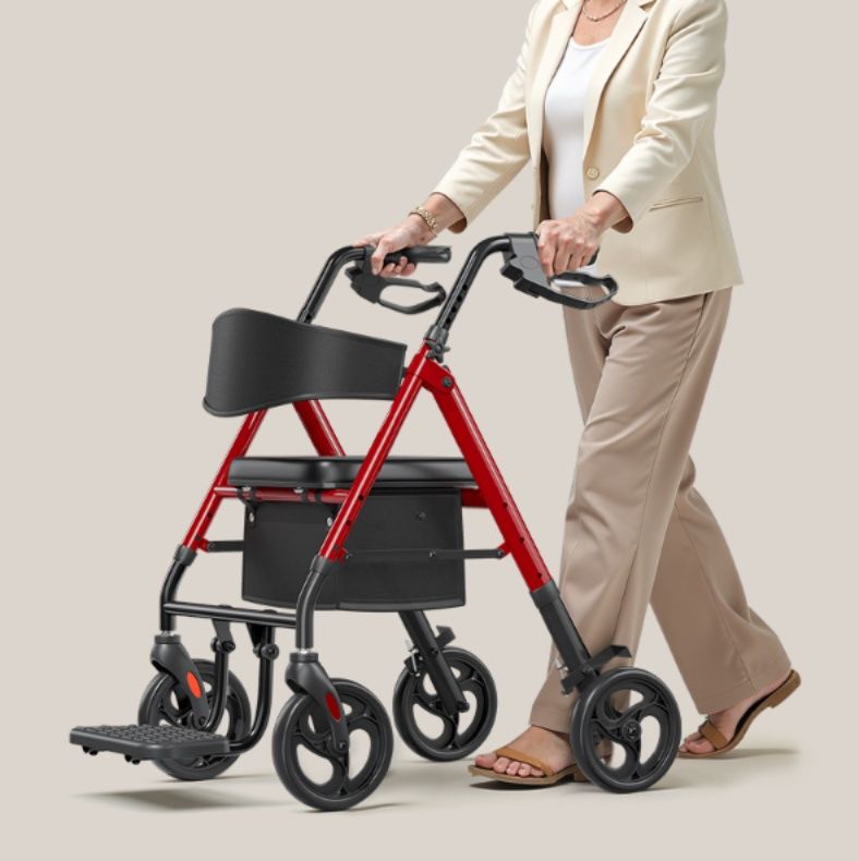 シルバーカー 高さ調節機能付き三輪座れるシルバーカー