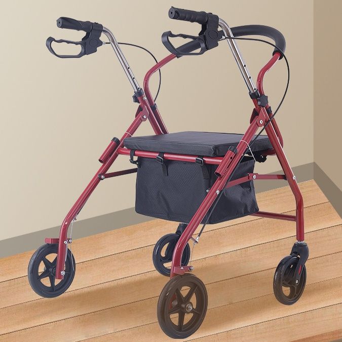 シルバーカー 軽量四輪折りたたみ式座面付き歩行補助車