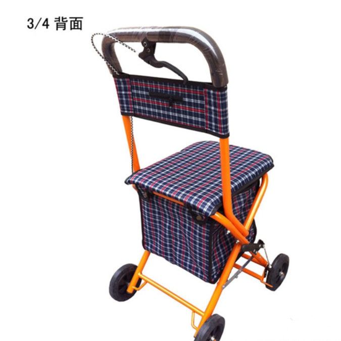 シルバーカー 背もたれ付き折りたたみ式座れるシルバーカー