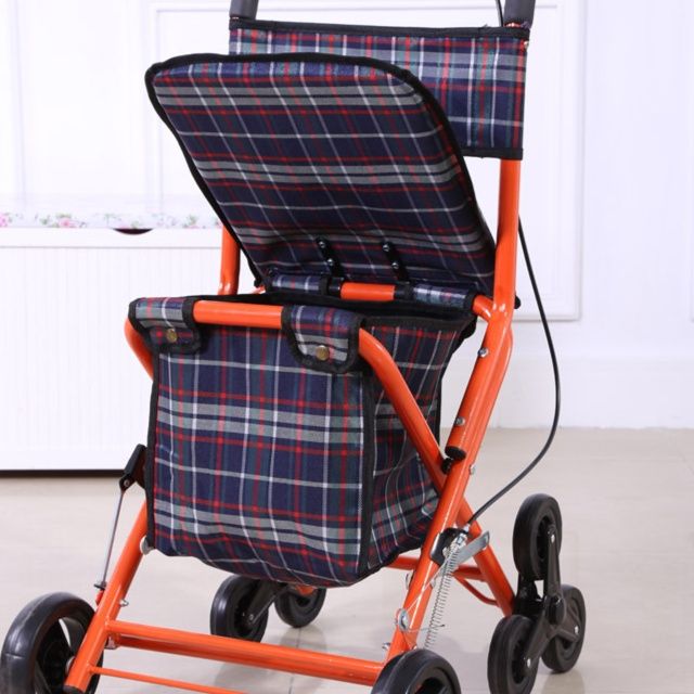 シルバーカー 座面付き折りたたみ式六輪シルバーカー
