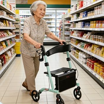 シルバーカー 多機能折りたたみ式座面付