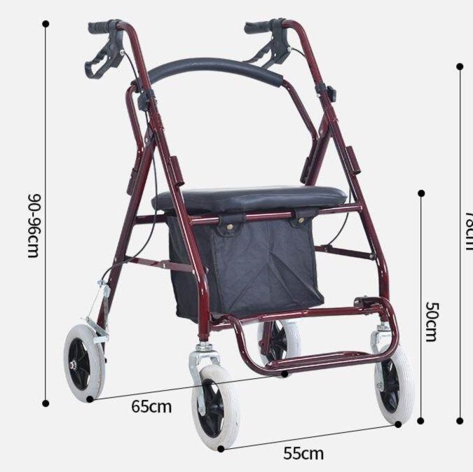 シルバーカー 折りたたみ式座面付き四輪シルバーカー