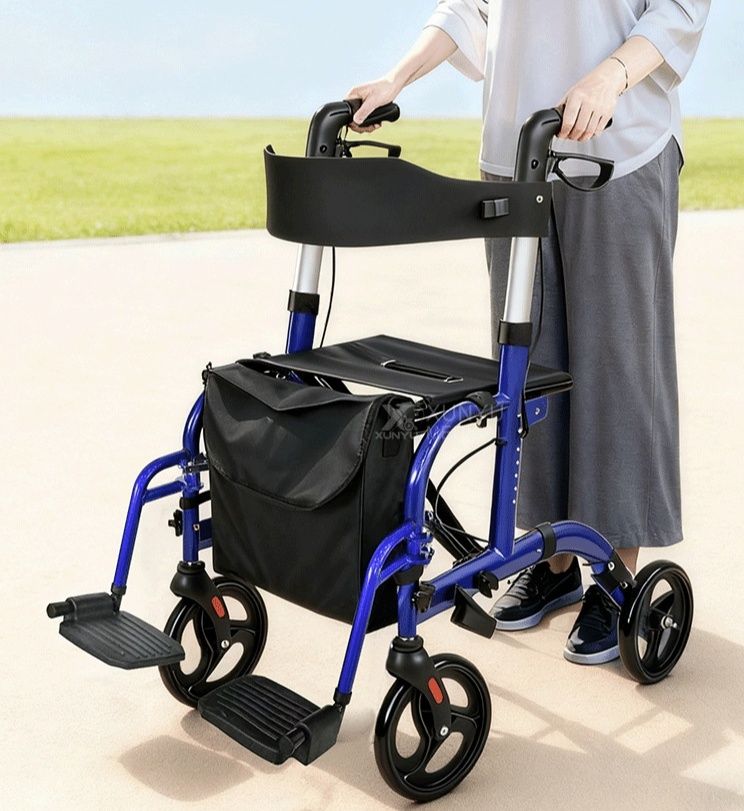 シルバーカー 折りたたみ式足置き付き軽量シルバーカー