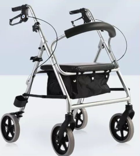 シルバーカー 多機能四輪シート付き歩行補助具 車椅子兼用|シルバー