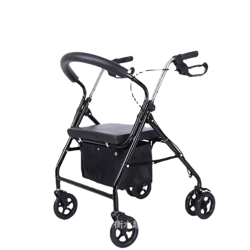 折りたたみシルバーカー 座面付き買い物かご搭載歩行器
