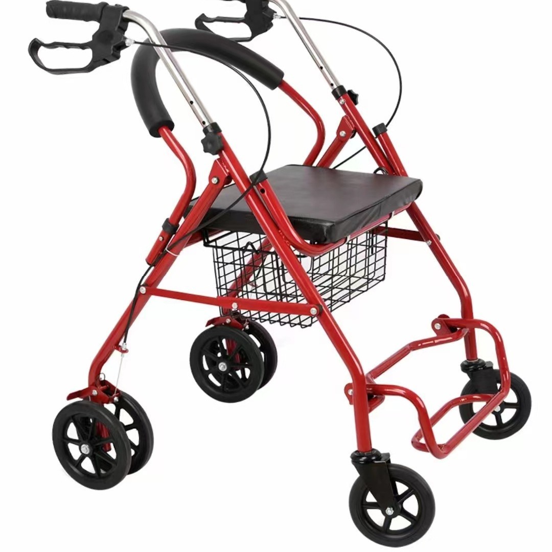 座れるシルバーカー 四輪歩行器 折りたたみ式