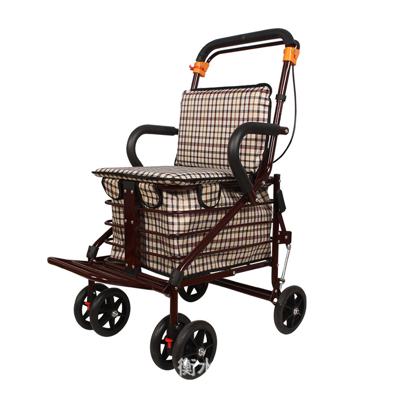 シルバーカー 座れる折りたたみ式四輪シルバーカー