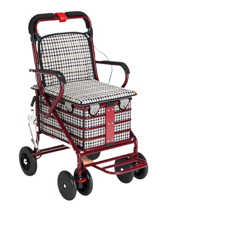 シルバーカー 四輪座面付き大容量収納シルバーカー