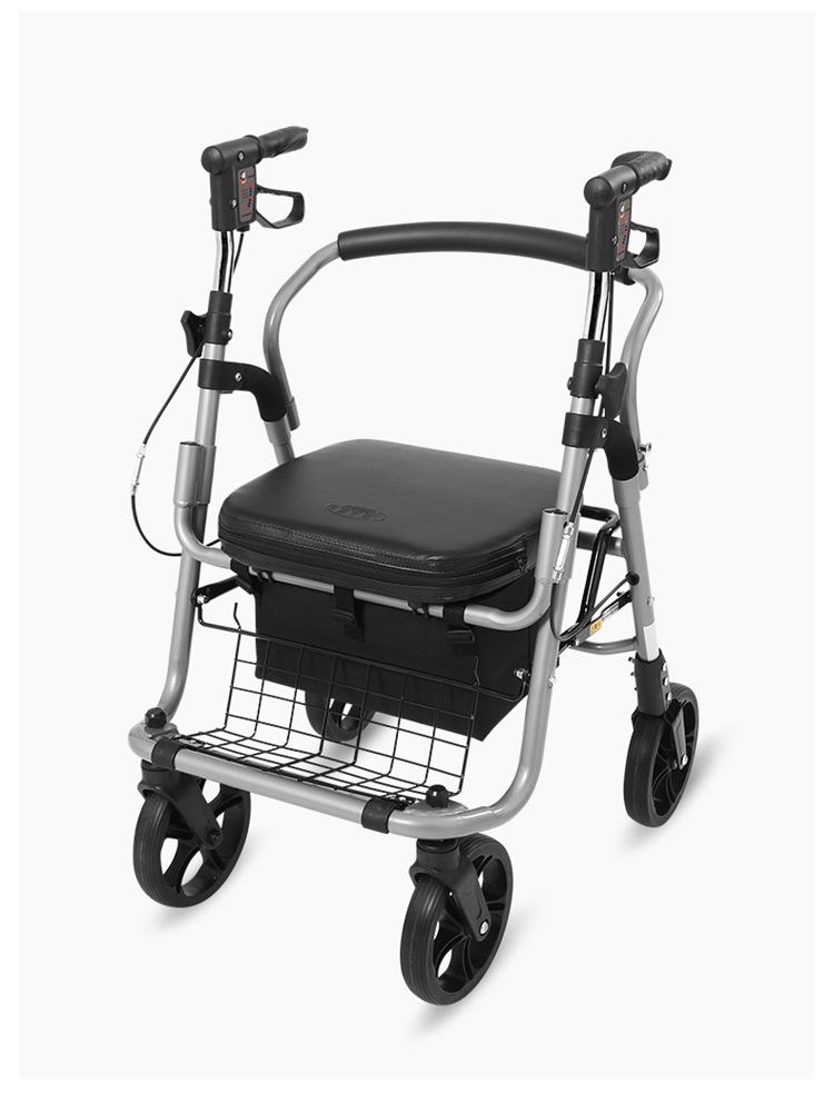 折りたたみ式シルバーカー 座面付き四輪歩行車 折りたたみ|シルバー