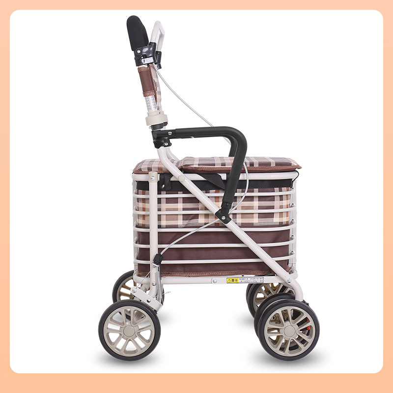 座面付き四輪折りたたみ式軽量シルバーカー