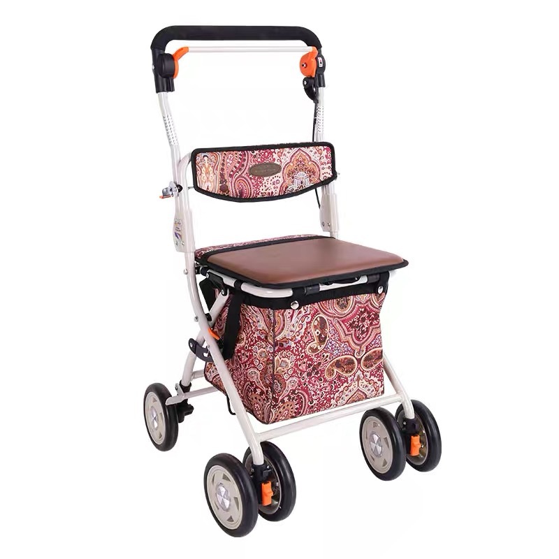 シルバーカー 座面付き折りたたみ式シルバーカー