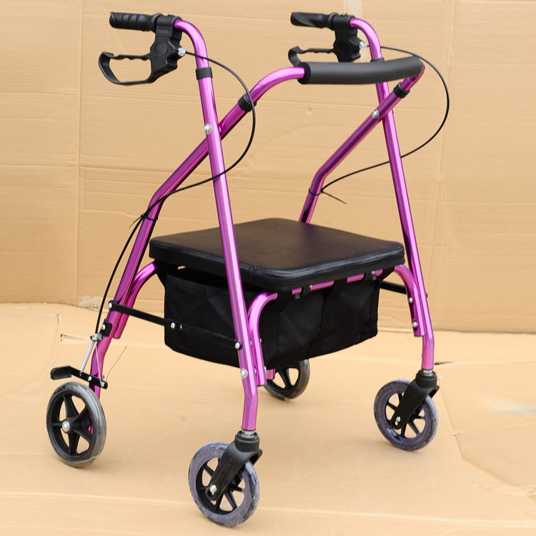 シルバーカー 軽量四輪座面付き折りたたみ式歩行補助車