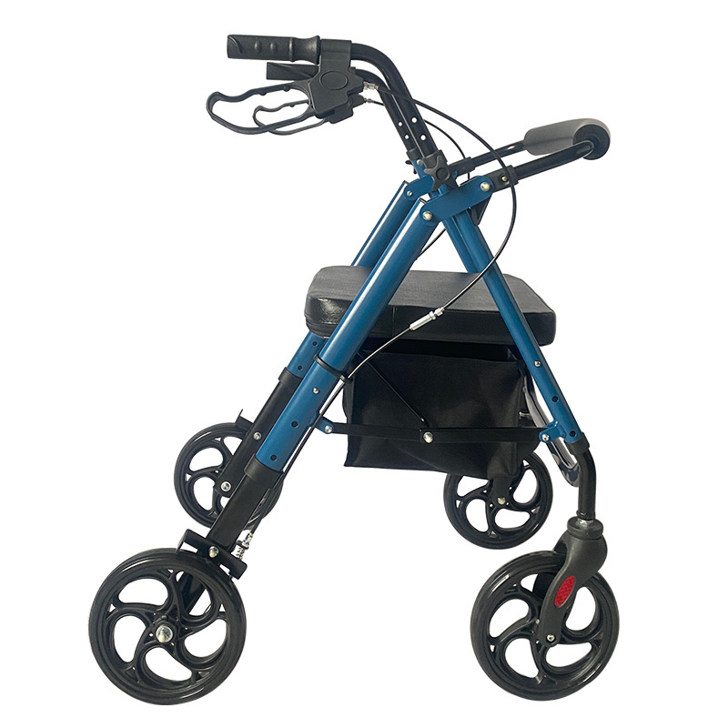 シルバーカー 四輪安定座面付き折りたたみ式歩行補助車